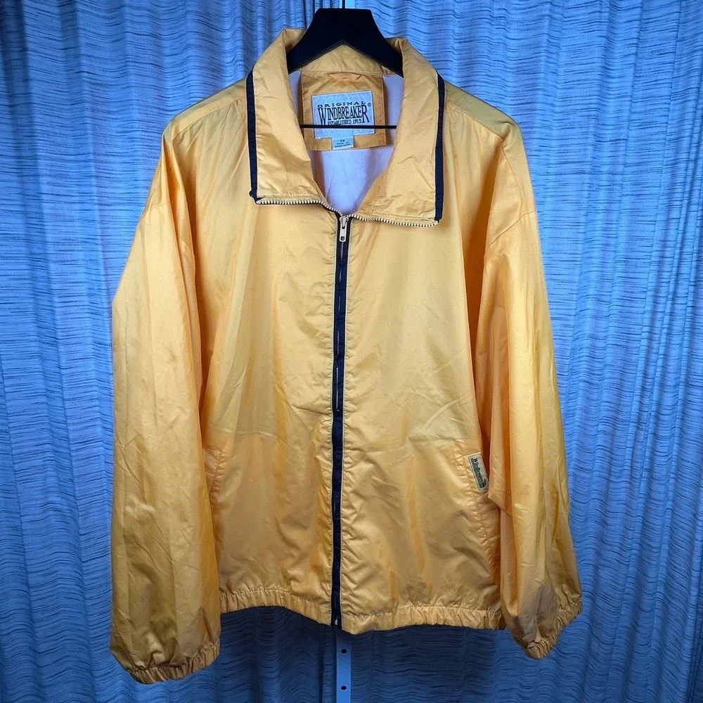 Vintage Original‎ Windbreaker Men's Yellow Lightweight Zip Jacket Size XX
